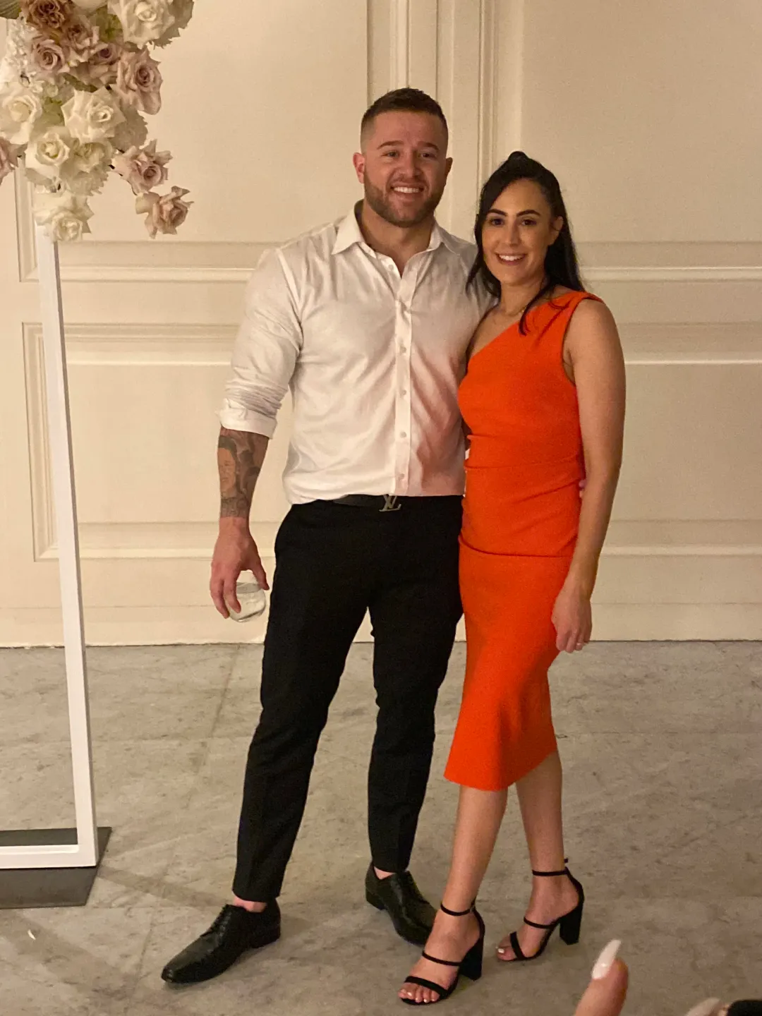 Bec & Bridge Ulla Asym Midi Dress Orange Size 6 for rent on The Volte - main image