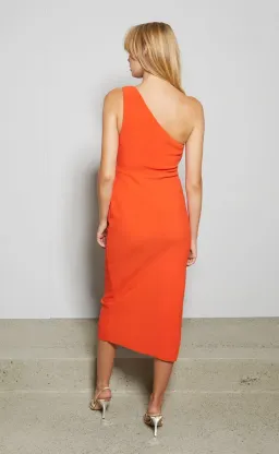 Bec & Bridge Ulla Asym Midi Dress Orange Size 6 for rent on The Volte - image 2