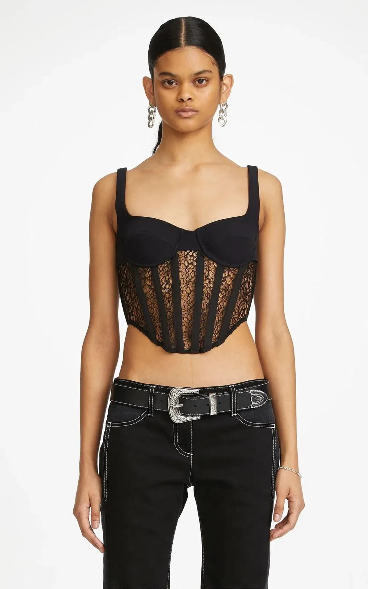 Dion Lee Contour Combo Corset Top Black Size 6 - Image 1