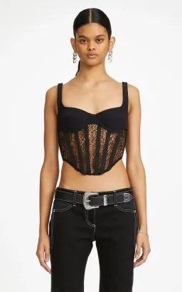 Dion Lee Contour Combo Corset Top Black Size 6 for rent on The Volte - image 1