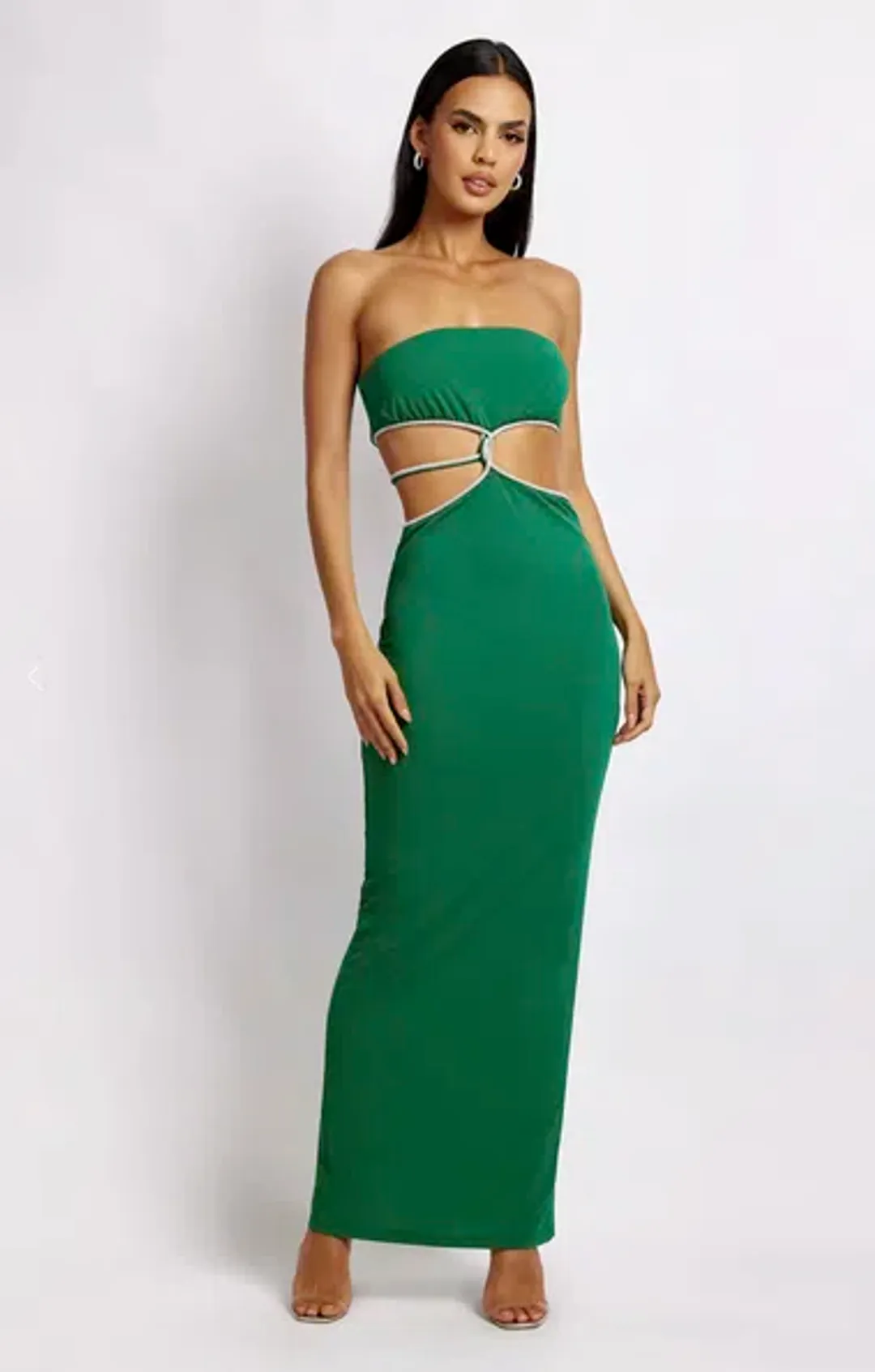 Meshki Billie Strapless Maxi Dress Green Size 10 for rent on The Volte - main image