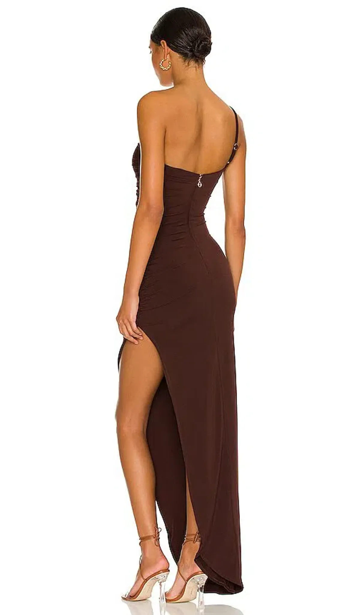 Nookie Aria One Shoulder Gown Brown Size M - Image 3