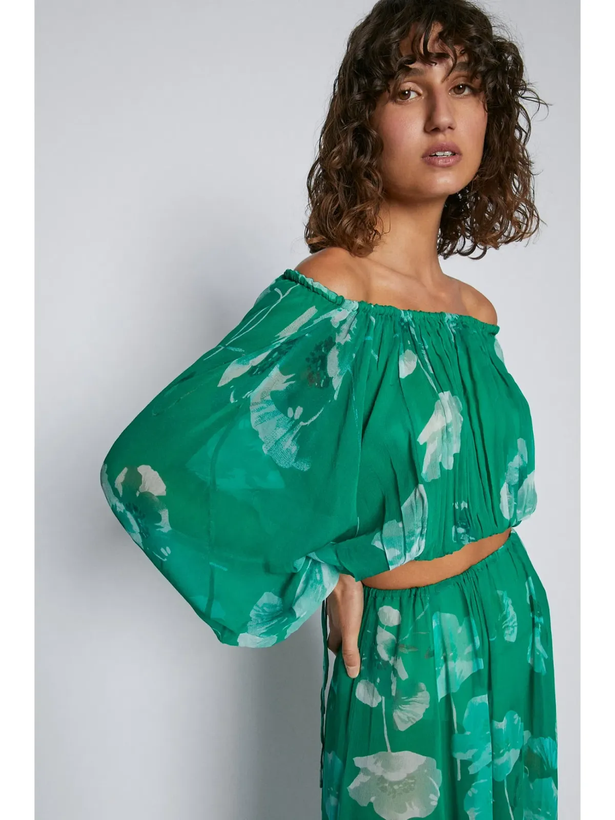 Scanlan Theodore Georgette Floral Set Kelly Green Size AU 8 - Image 3