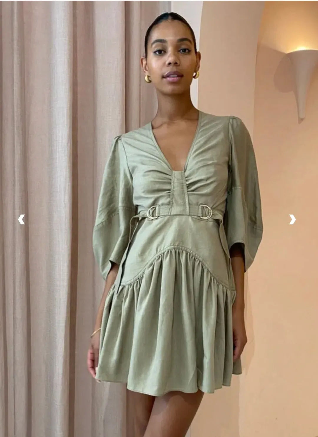Acler Manor Dress Moss Green Size 10 for rent on The Volte - main image