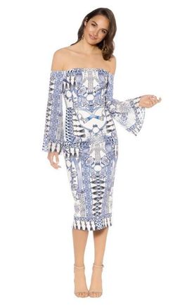 Thurley Wedgewood Print Bonded Dress for rent on The Volte - image 2