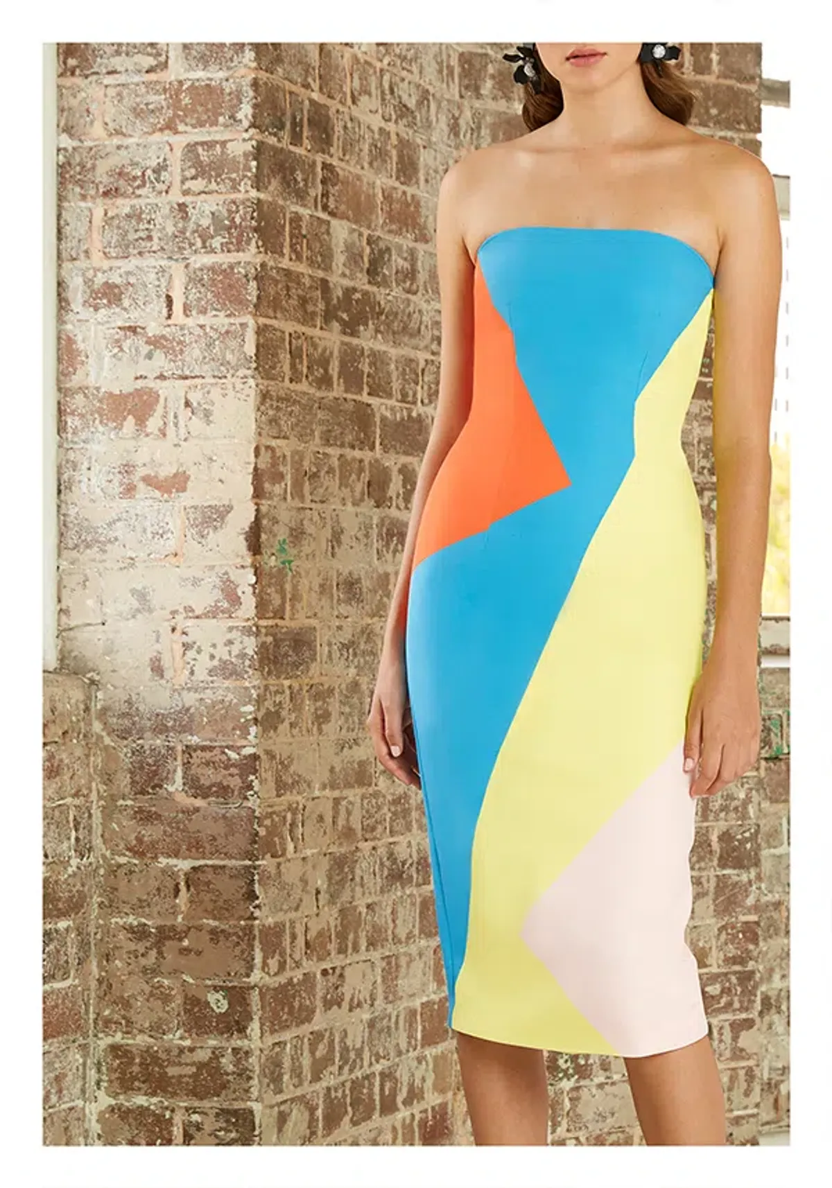 By Johnny Strapless Dress Multi Splice Size 10 - Image 2