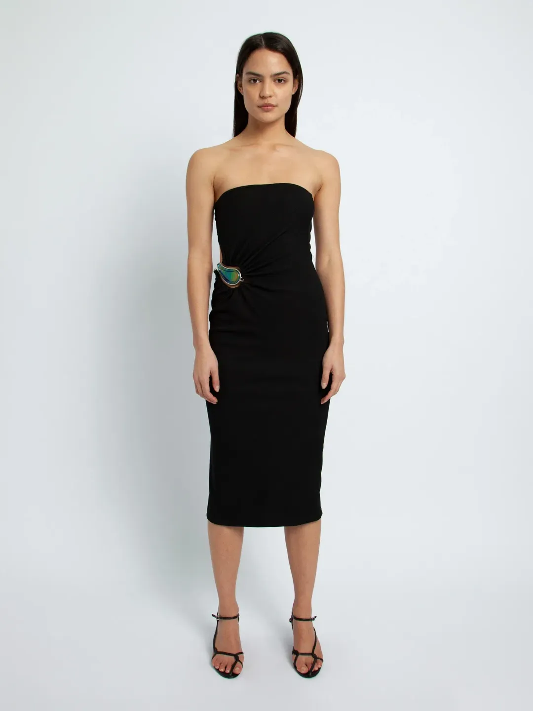 Christopher Esber Strapless Moonstone Dress Black Size 8 for rent on The Volte - main image