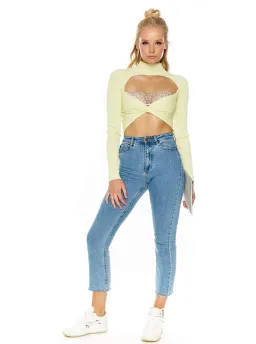 Dion Lee Twist Back Long Sleeve Knit Top Lemon Yellow Size 8 for rent on The Volte - image 4