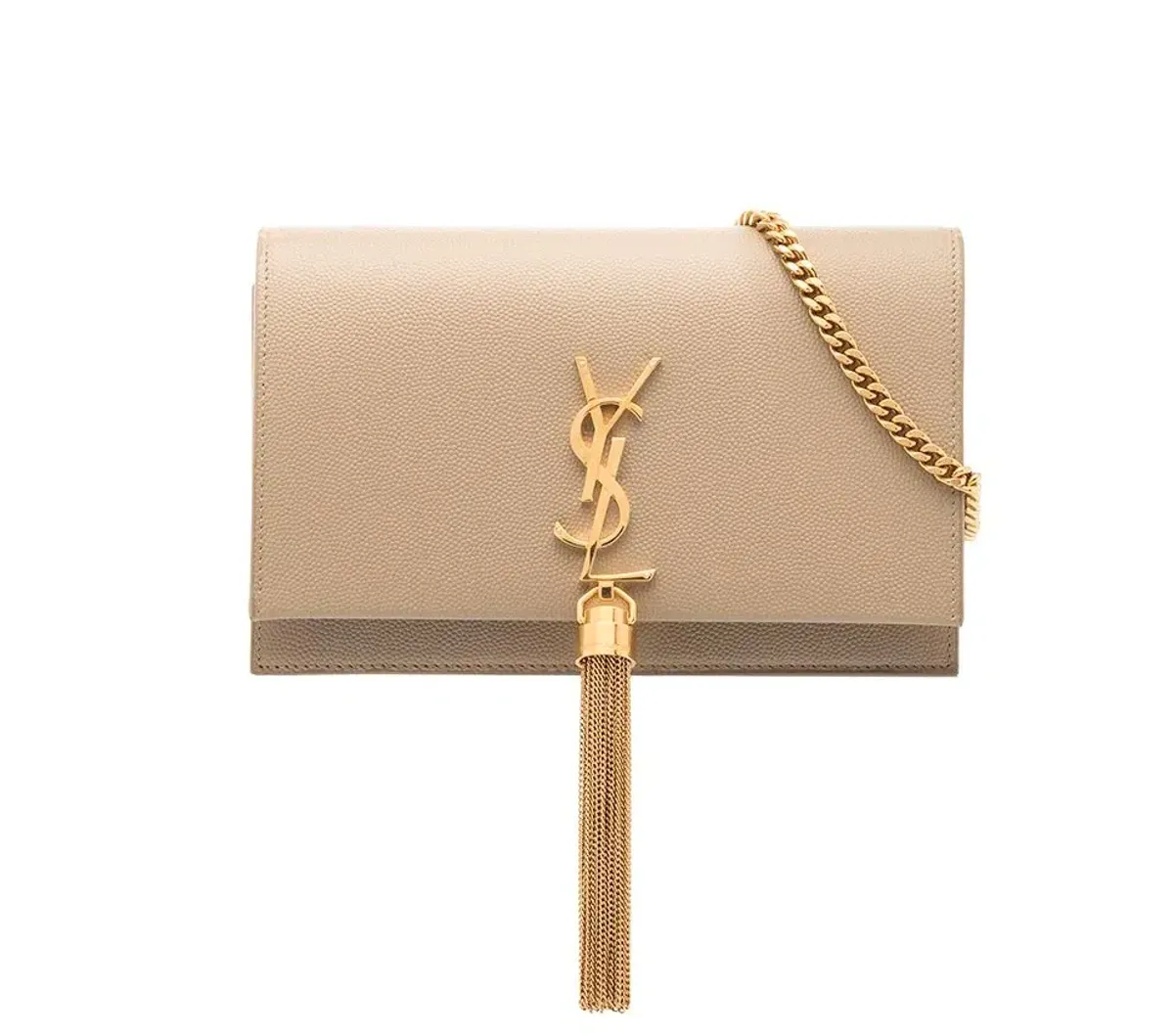 Saint Laurent Kate Nude Textured Leather with Gold Tassel Beige - Image 2