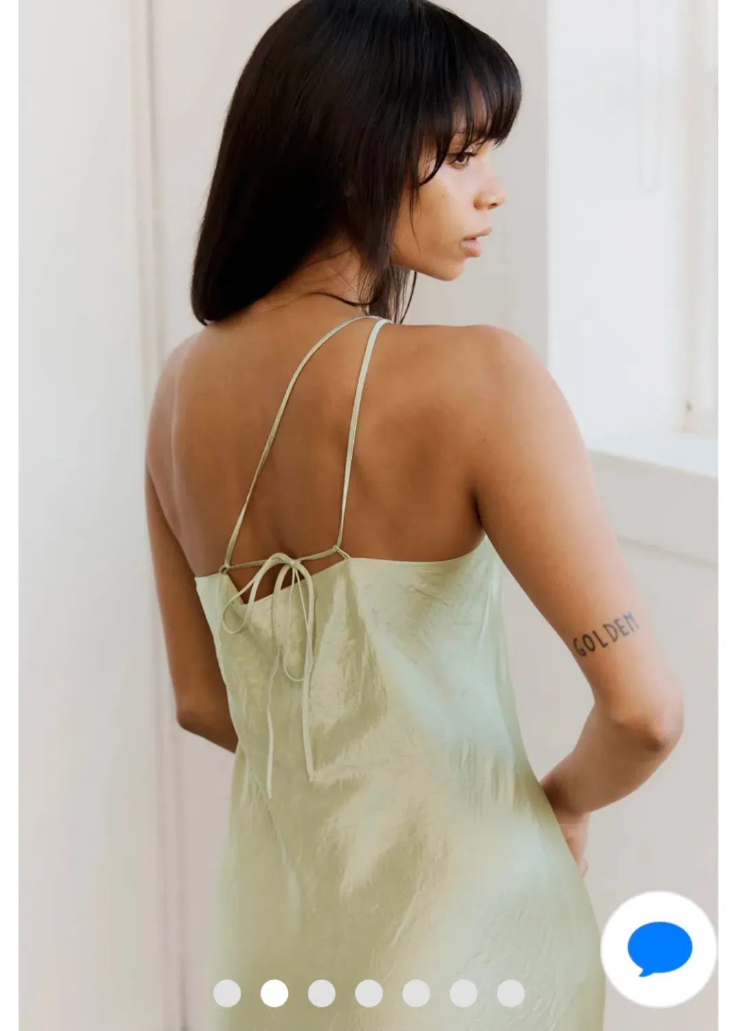 Third Form Crush Bias One Shoulder Midi Dress Apple Green Size 8 for rent on The Volte - main image