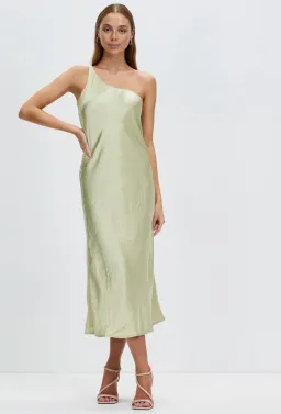 Third Form Crush Bias One Shoulder Midi Dress Apple Green Size 8 for rent on The Volte - image 2