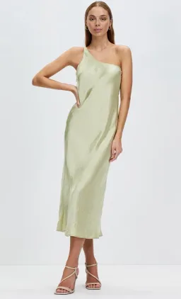 Third Form Crush Bias One Shoulder Midi Dress Apple Green Size 8 for rent on The Volte - image 1