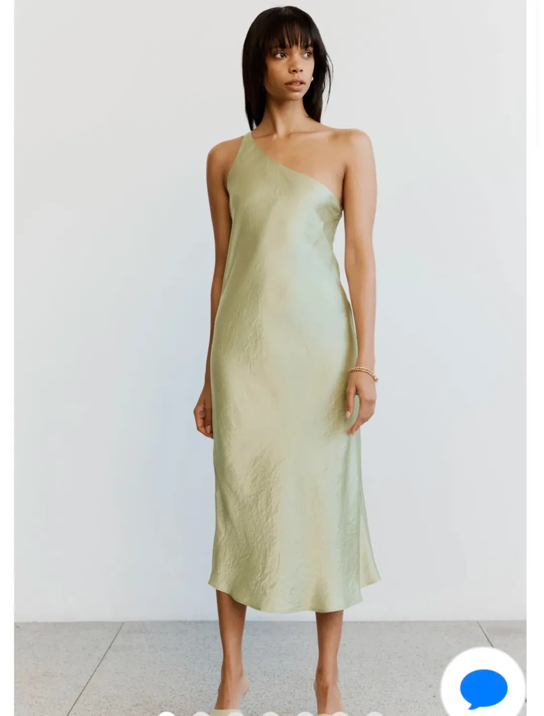 Third Form Crush Bias One Shoulder Midi Dress Apple Green Size 8 for rent on The Volte - main image