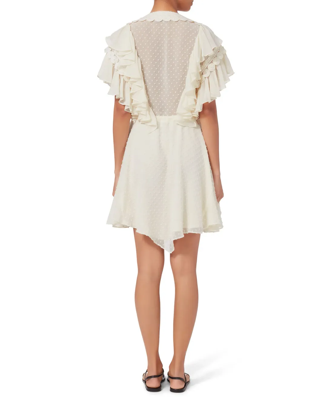 Shona Joy Stella Ruffle Dress Cream Size 10 for rent on The Volte - main image
