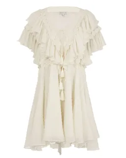 Shona Joy Stella Ruffle Dress Cream Size 10 for rent on The Volte - image 4