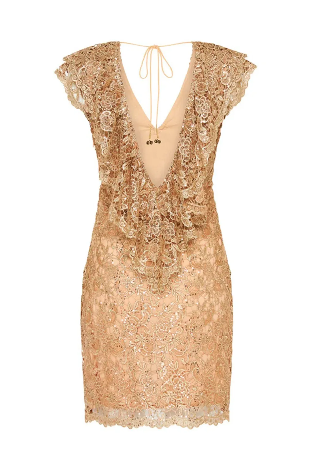 Spell & The Gypsy Nina Shift Dress Gold Size 8 for rent on The Volte - main image