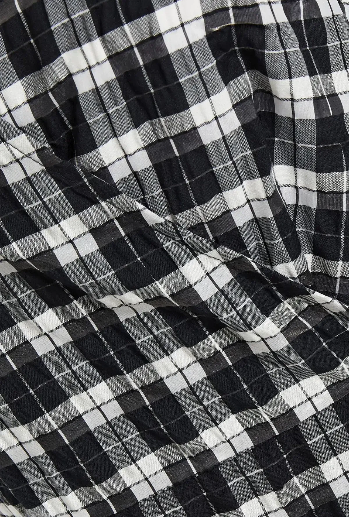 Ganni Seersucker Check Wrap Dress Print Size 8 - Image 3