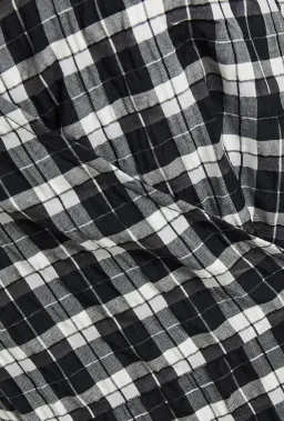 Ganni Seersucker Check Wrap Dress Print Size 8 for rent on The Volte - image 3