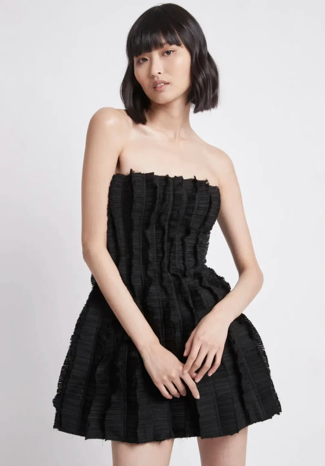 Aje Hybrid Sleeveless Mini Dress Black Size 12 for rent on The Volte - main image