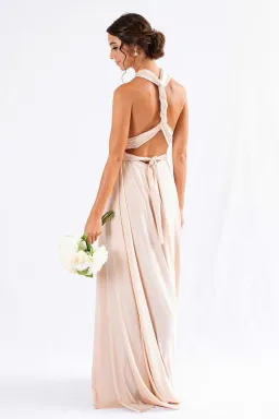Model Chic Luxe Satin Multi-Way Infinity Dress Nude Size 10 for rent on The Volte - image 2