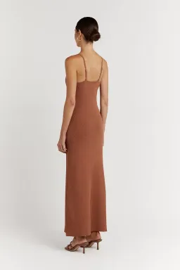 Dissh Koko Sweetheart Clay Knit Dress in Terracotta Brown Size S for rent on The Volte - image 3