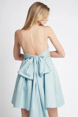 Aje Cantina Mini Bow Back Dress in Ice Blue Size 10 for rent on The Volte - image 3