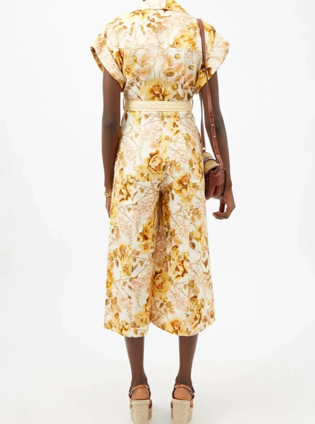 Zimmerman Rosa Roll Cuff Jumpsuit Floral Print Size 3 - Image 2