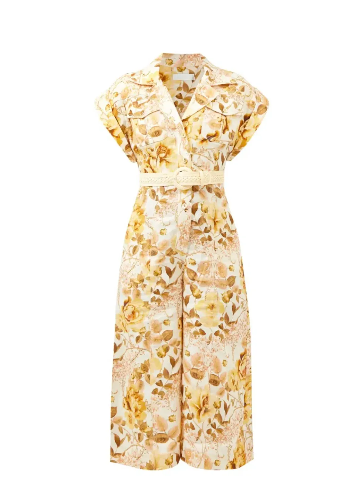 Zimmerman Rosa Roll Cuff Jumpsuit Floral Print Size 3 - Image 5