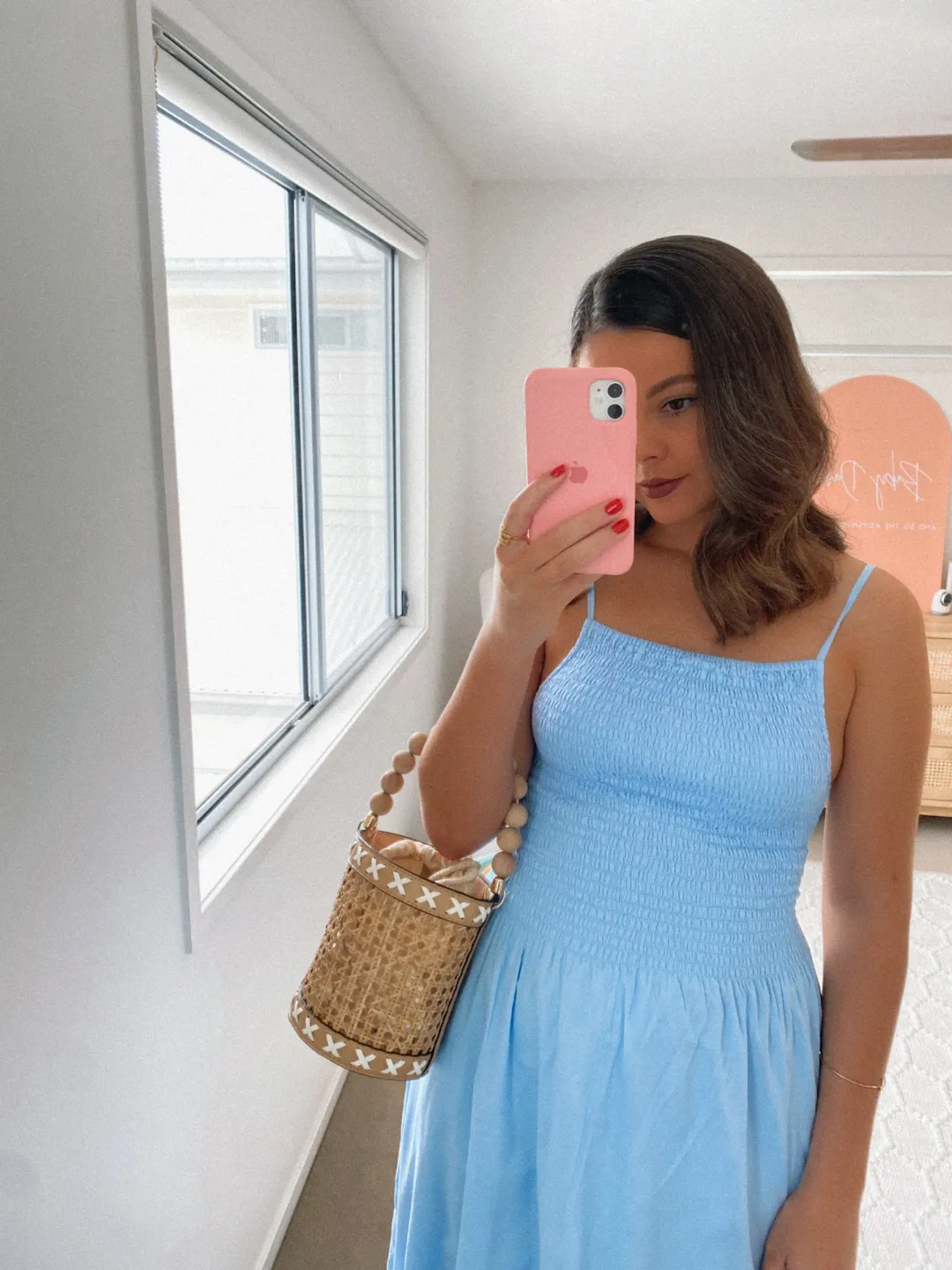 Faithfull the Brand Nolie Midi Dress Blue Size 10 for rent on The Volte - main image