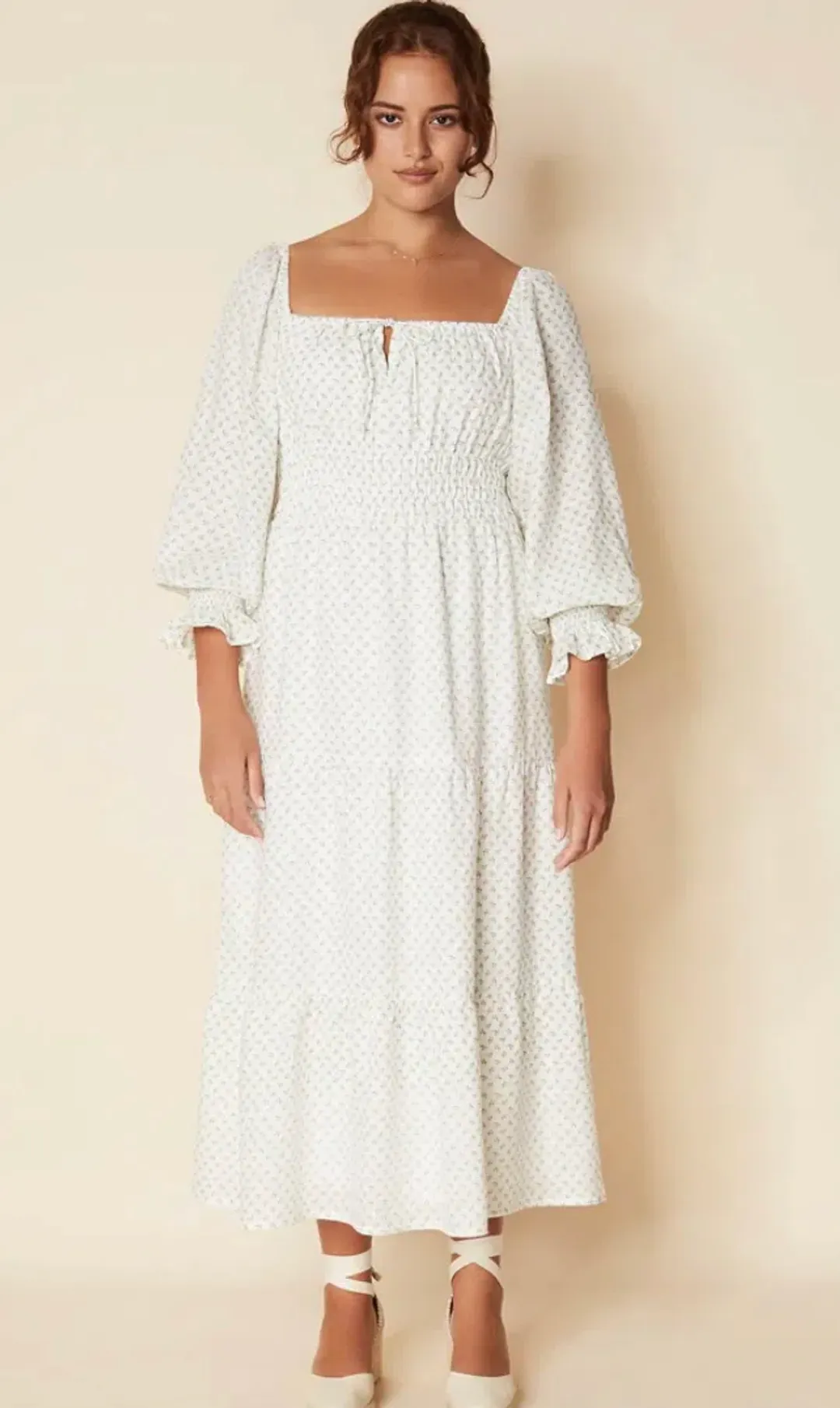 Faithfull the Brand Dariya Midi Dress White Size 10 for rent on The Volte - main image