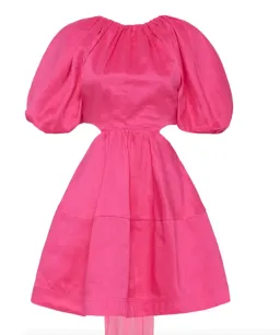 Aje Admiration Lace Up Mini Dress Pink Size 6 for rent on The Volte - image 3