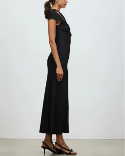 Christopher Esber Quartz Split Ruched Tank Dress Black Size 8 for rent on The Volte - image 2