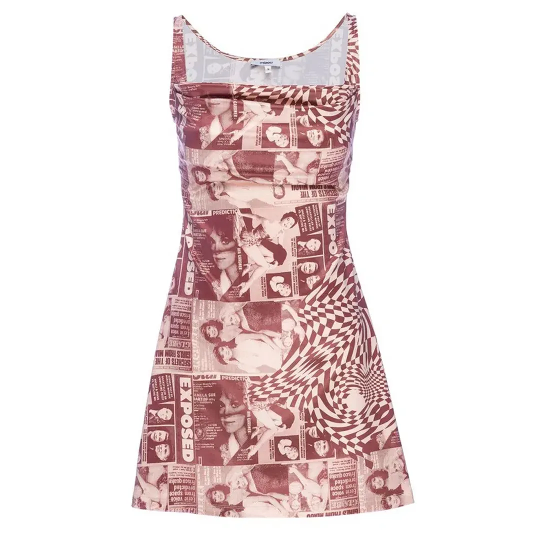 Miaou Ginger Dress Wanted Red Print Size 6 for rent on The Volte - main image