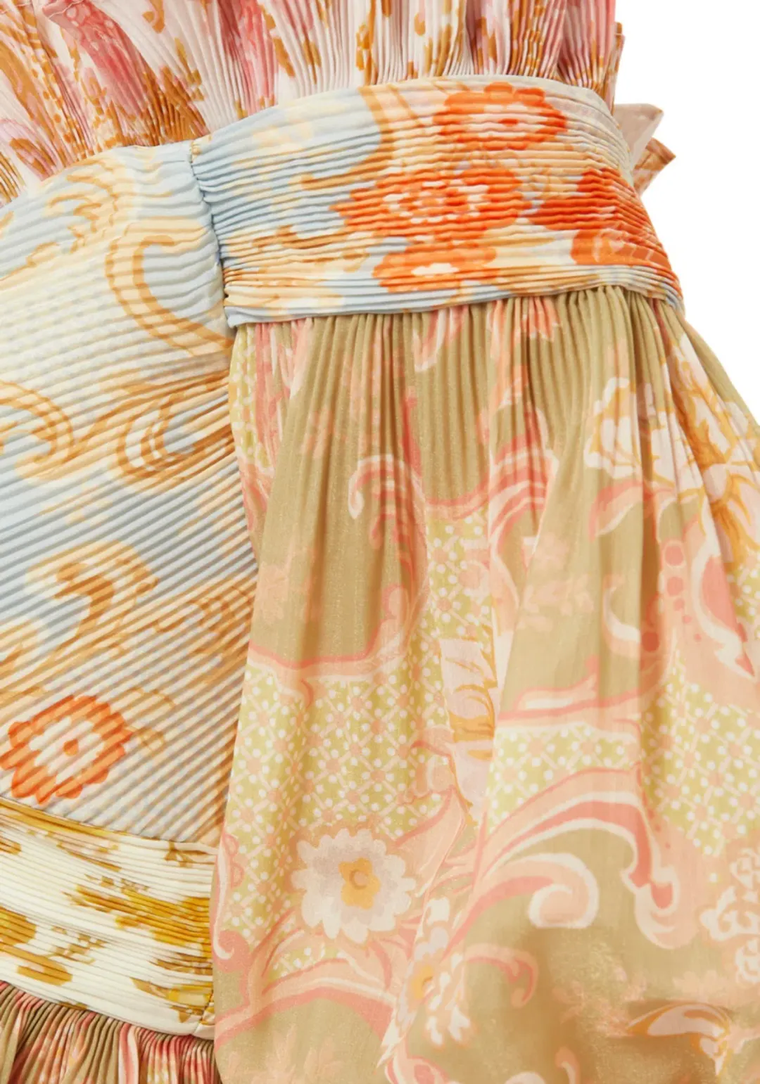 Zimmermann Postcard Pleated Fan Top size 2 Long Skirt Print Size 3 for rent on The Volte - main image