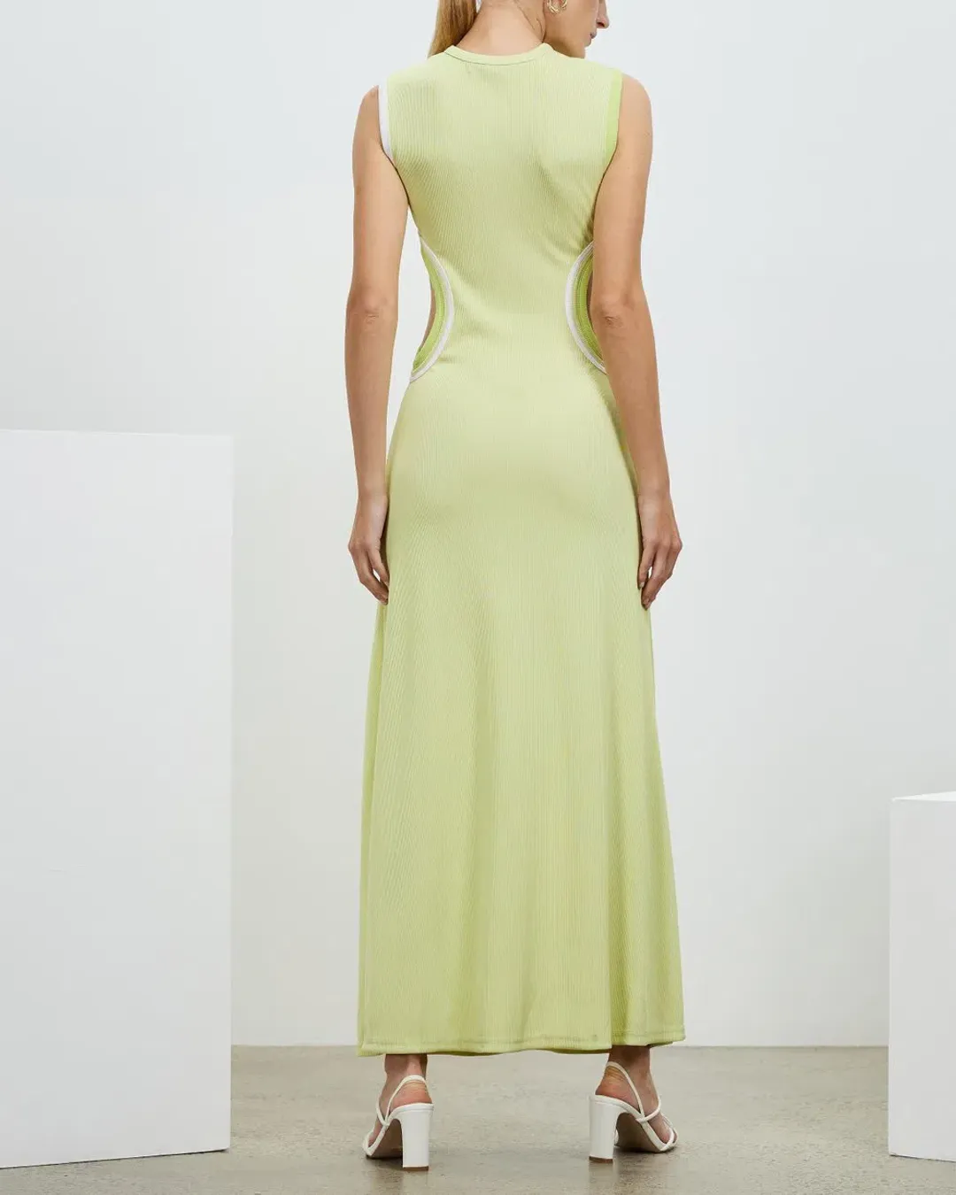 Christopher Esber Multi Bind Fran Dress in Pistachio Multi Green Size 12 for rent on The Volte - main image