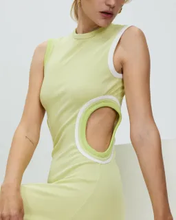 Christopher Esber Multi Bind Fran Dress in Pistachio Multi Green Size 12 for rent on The Volte - image 3