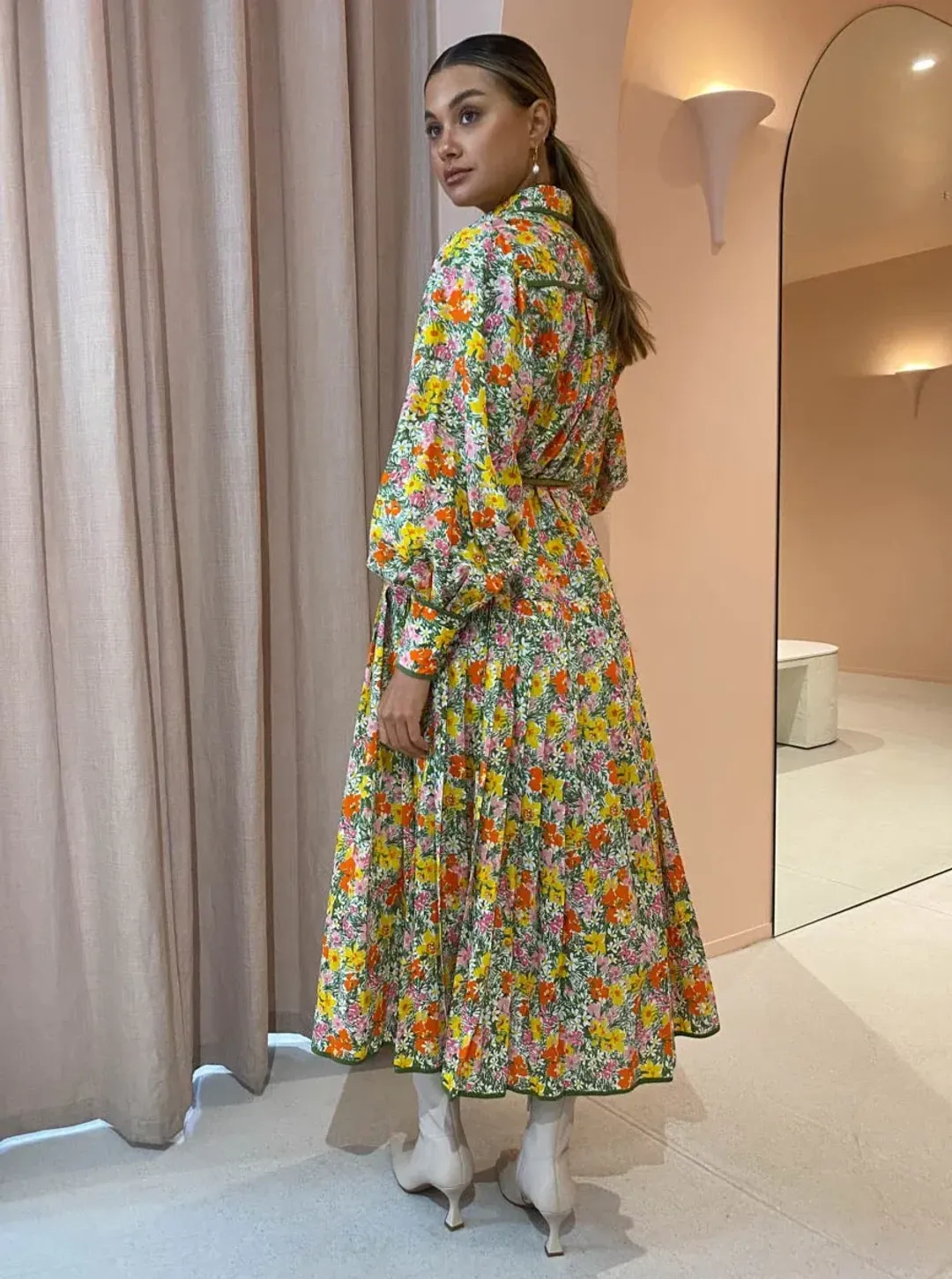 Alemais Cabana Midi Shirtdress Print Size 8 for rent on The Volte - main image