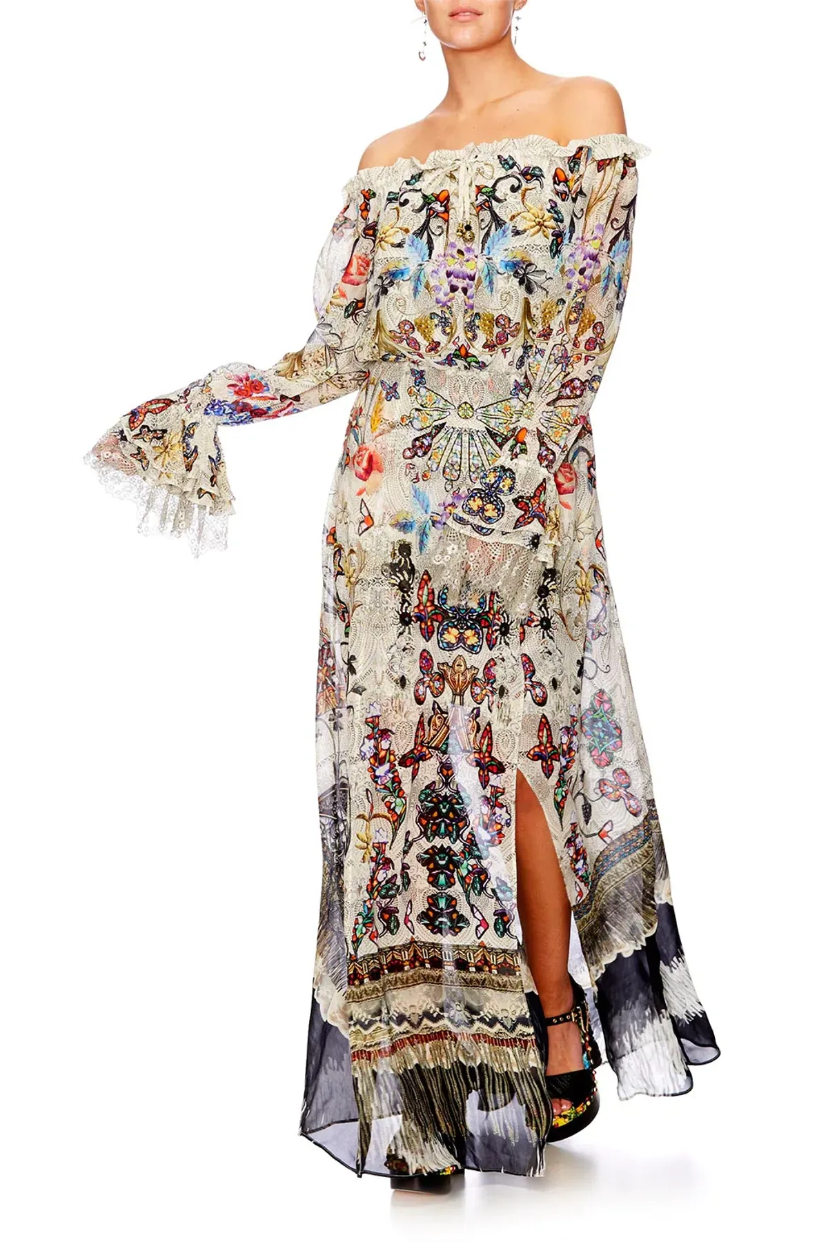 Camilla Drop Shoulder Split Dress Raise Your Glass Size 10 - Image 1