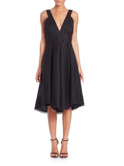 Nicholas Mesh Deep V Gown Black Size 8 for rent on The Volte - image 1
