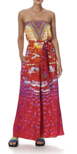 Camilla Banshee Beckons Tie Waist Strapless Jumpsuit Print Size 6 for rent on The Volte - image 1