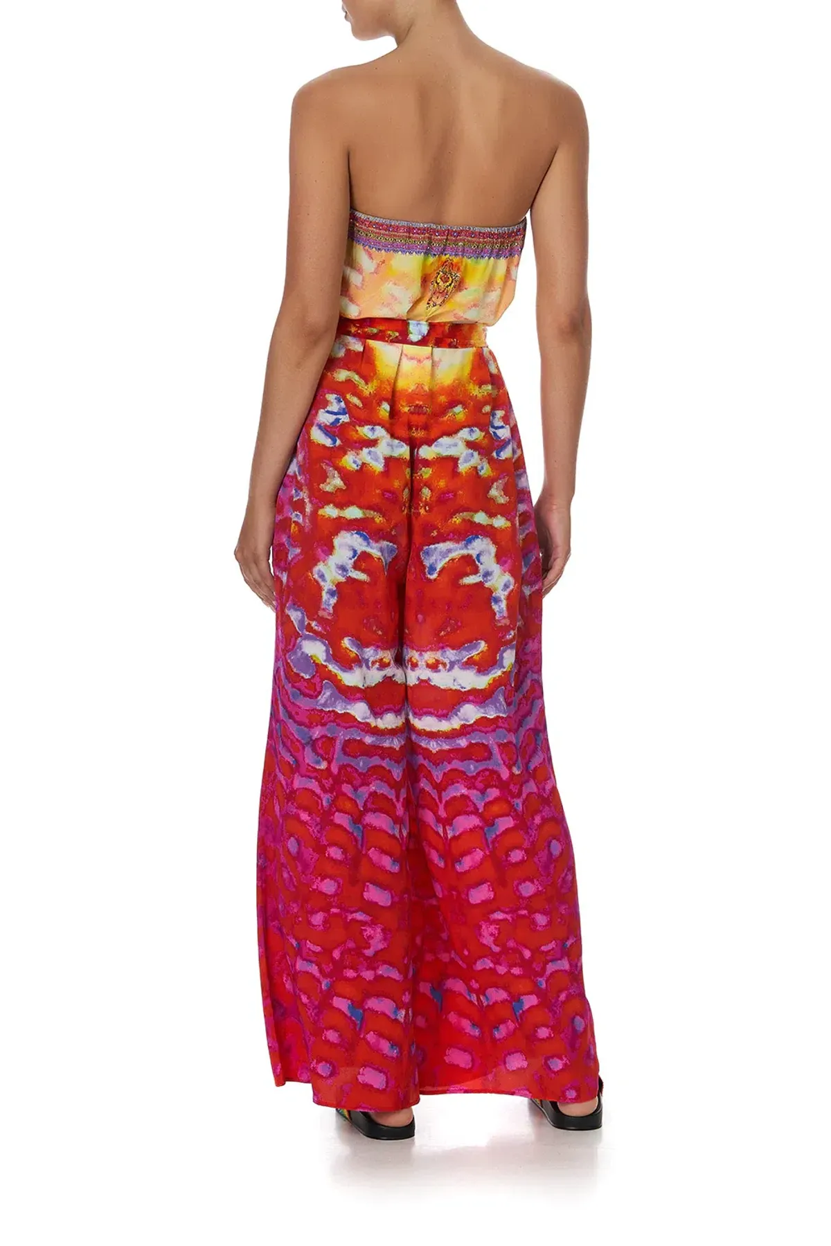 Camilla Banshee Beckons Tie Waist Strapless Jumpsuit Print Size 6 - Image 2