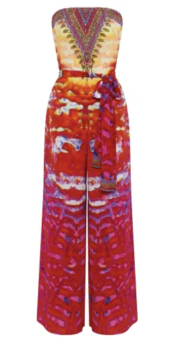 Camilla Banshee Beckons Tie Waist Strapless Jumpsuit Print Size 6 for rent on The Volte - image 3