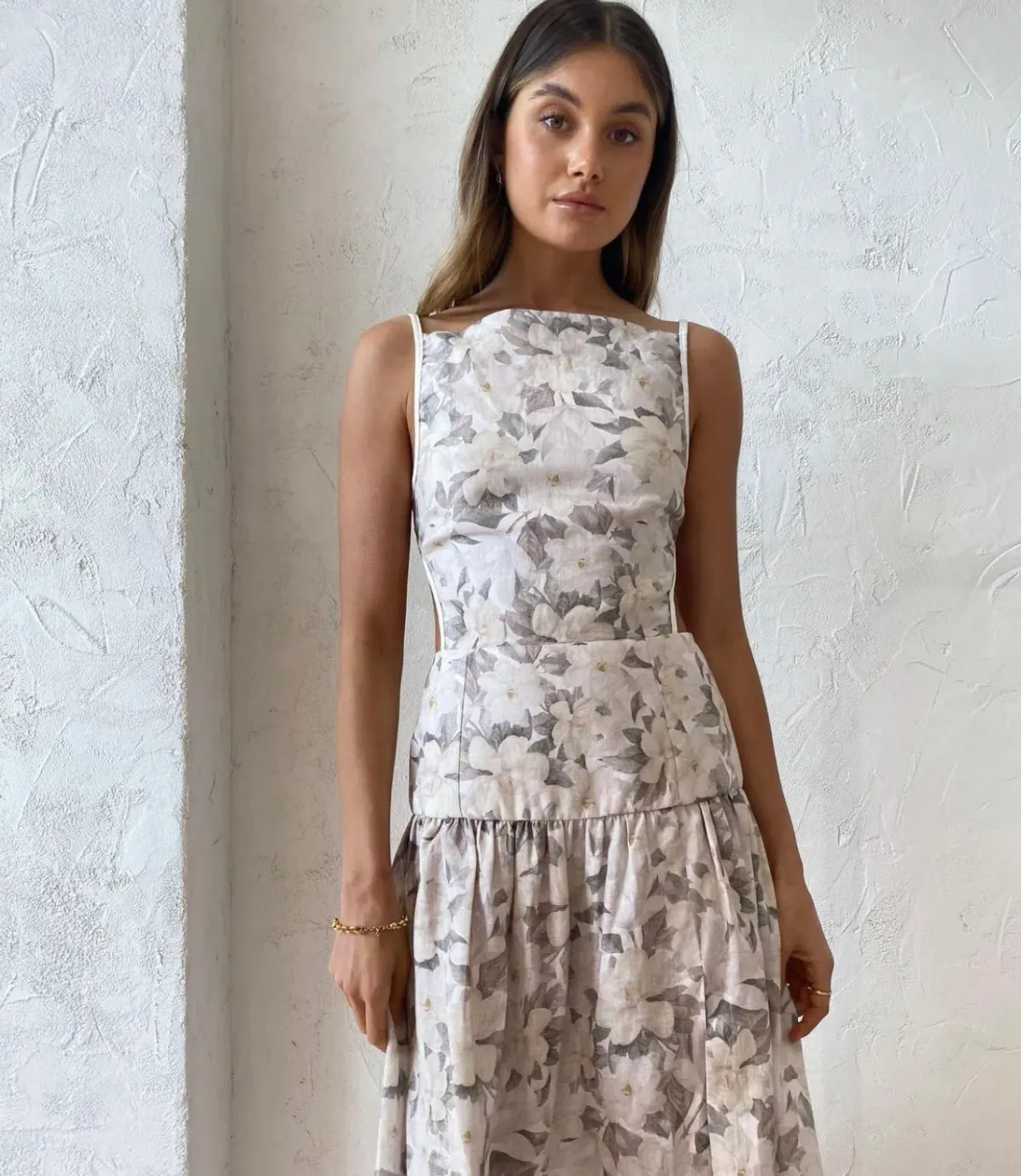 Bec & Bridge Gardenia Linen Maxi Dress Floral Size 8 - Image 4