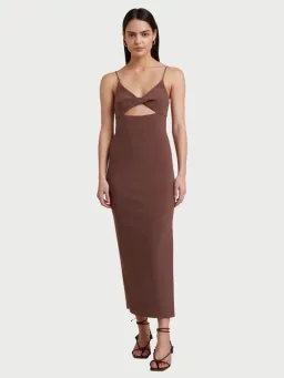 Bec and Bridge Ivy Midi Dress Brown Size 6 for rent on The Volte - image 1