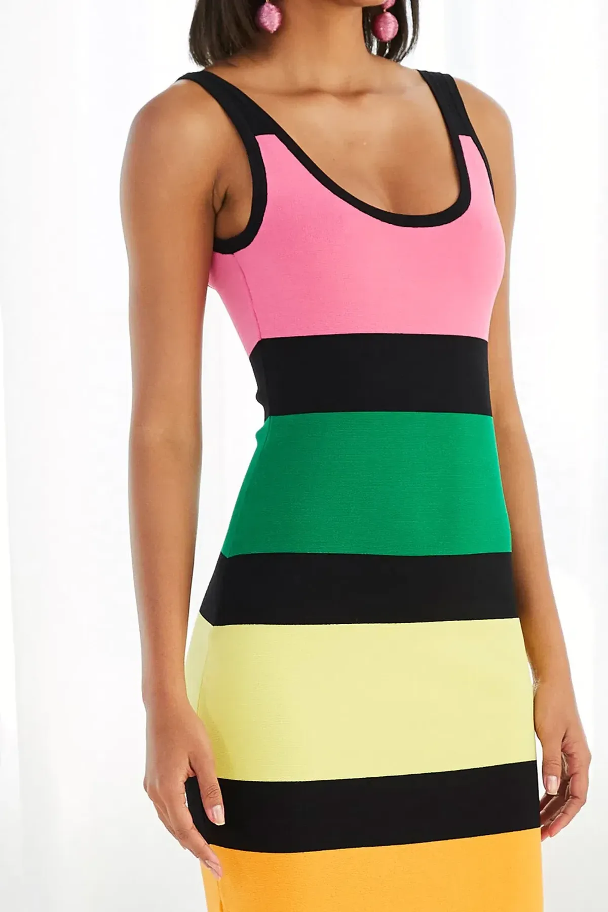 By Johnny All Sorts Rib Midi Dress Print Size 8 - Image 4