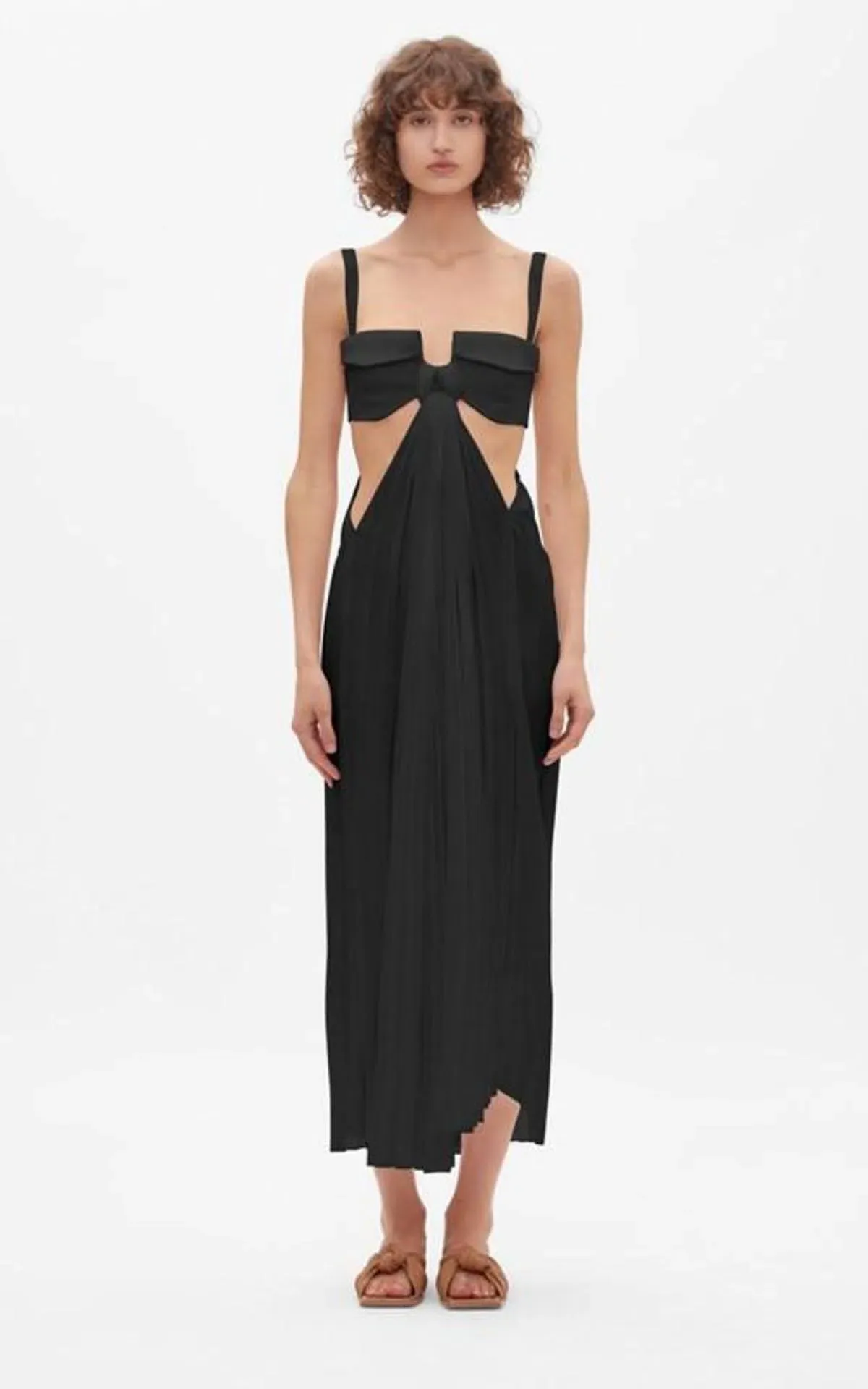 Dion Lee Pocket Bra Knot Dress Black Size 8 for rent on The Volte - main image