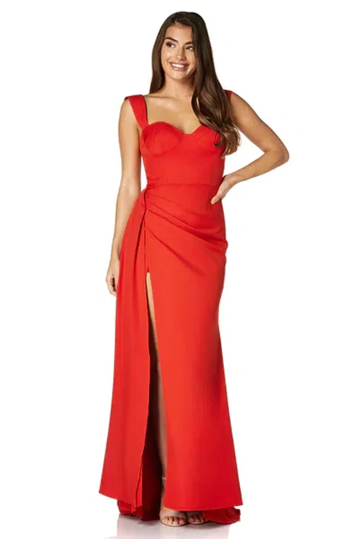 Jarlo London Melody Sweetheart Dress Red Size 8 - Image 2