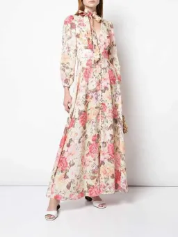 Zimmermann Honour Plunge Maxi Dress Lemon Floral Size 6 for rent on The Volte - image 1