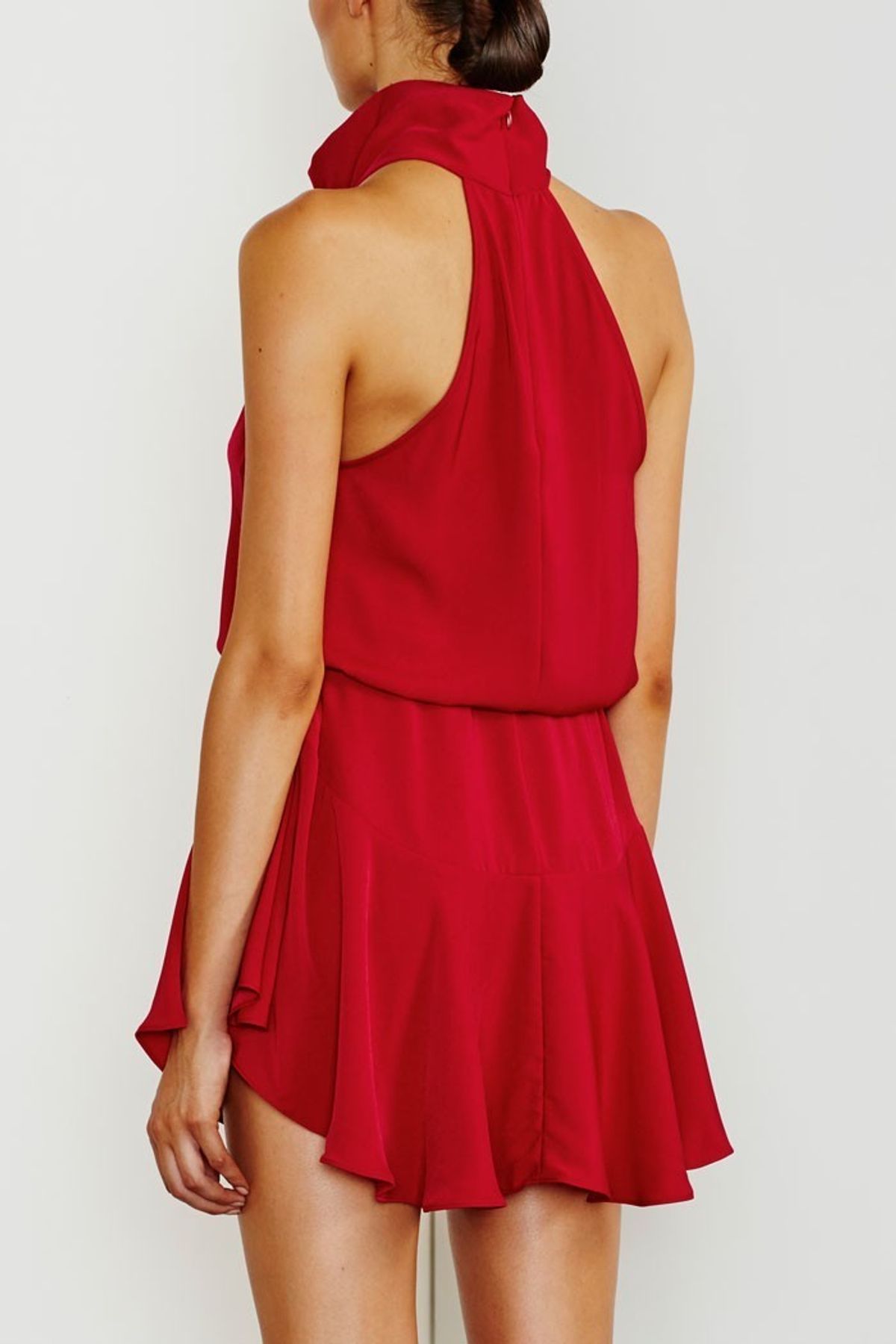 High Neck Drawstring Mini Dress - Image 2