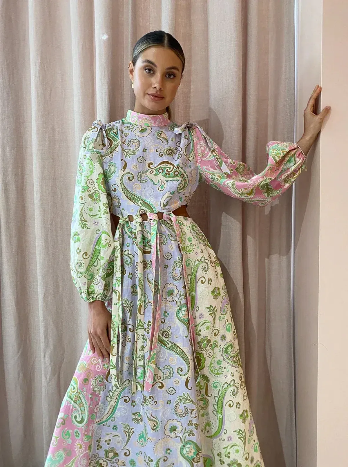 Alemais Marta Cutout Midi Dress Multi Size 8 - Image 2